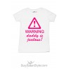 T-shirt baby girl half sleeve "Warning Daddy is jealous"