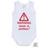 Half-sleeve baby suit "Warning mum is jealous"