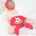Fascia turbante rossa con stelline natalizie