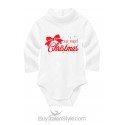 Turtle neck Bodysuit "My First Christmas" with bow