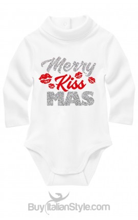 Turtle neck bodysuit "Merry KissMas"