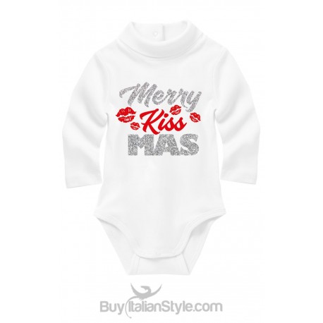 Turtle neck bodysuit "Merry KissMas"