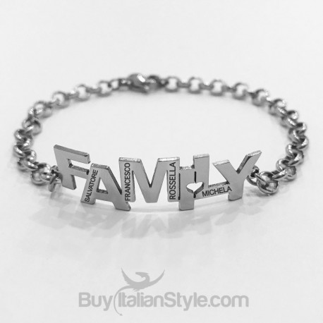 Bracciale family con incisione nomi