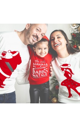 Woman's sweatshirt mom kisses  father's christmas