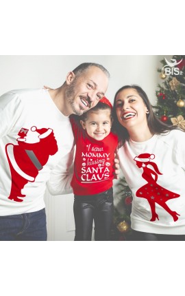 Woman's sweatshirt mom kisses  father's christmas