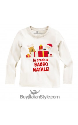 T-shirt manica lunga "Io credo a Babbo Natale"