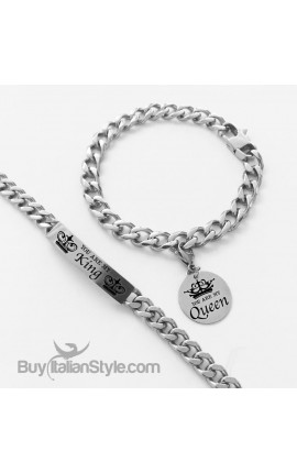 Coppia bracciali "You are my King-You are my Queen"