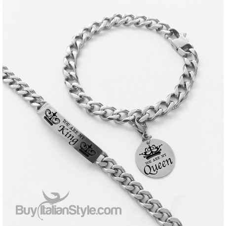 Coppia bracciali "You are my King-You are my Queen"