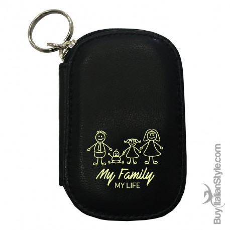 Portachievi e monete in pelle "My family my life"