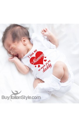 Baby Bodysuit "I Love my Mummy as much as my Daddy "