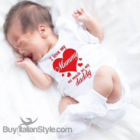 Baby Bodysuit "I Love my Mummy as much as my Daddy "