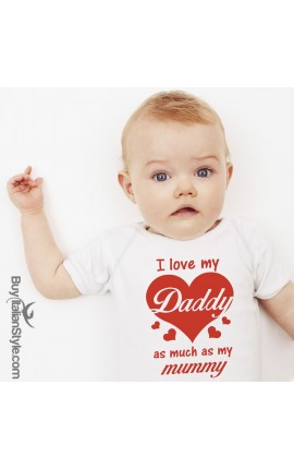 Baby Bodysuit "I Love my Daddy as much as my Mummy"