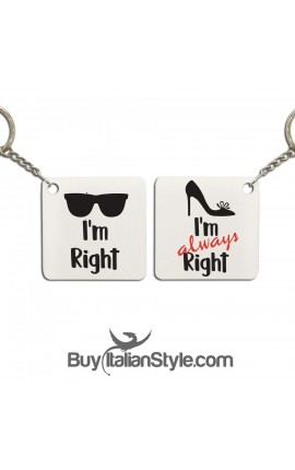 Personalized Couple Keyring "I'm Right, I'm Always Right"