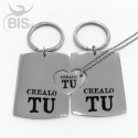 Coppia portachiavi e collana con ciondolo