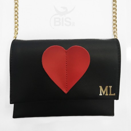 Leather Pochette with initials