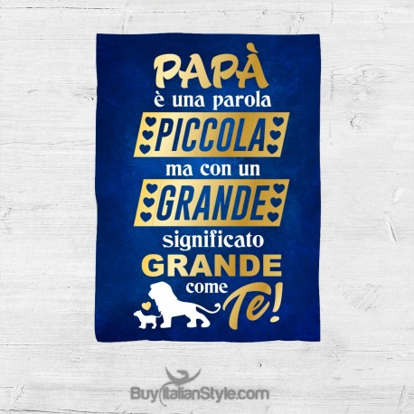 Plaid "papà e una parola piccola ma con un significato grande grande come te"