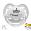 Succhietto love con nome disegno corona bimba CLASSIC