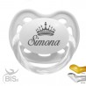 Succhietto love con nome disegno corona bimba CLASSIC