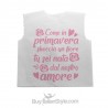 Camicina della fortuna "Come in primavera sboccia un fiore tu sei nata dal nostro amore"