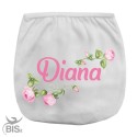 Mutandina copri-pannolino rose e nome