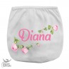 Mutandina copri-pannolino rose e nome