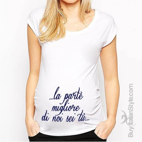 T-shirt premaman manica corta "La parte migliore di noi sei tu"