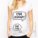 T-shirt premaman manica corta "Ho fame anche io"