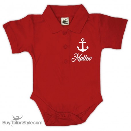Body Polo Personalizzato "Ancora e nome"