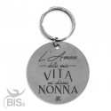 Portachiavi acciaio  "L'amore della mia vita mi chiama NONNA"