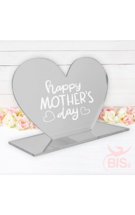 Targhetta a cuore in plexiglass "Happy mother's day"