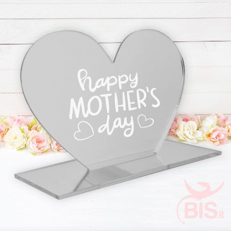 Targhetta a cuore in plexiglass "Happy mother's day"