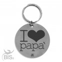 Portachiavi acciaio " I LOVE PAPA' "