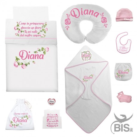 Kit Corredino ESTIVO "Rose" personalizzabile con nome