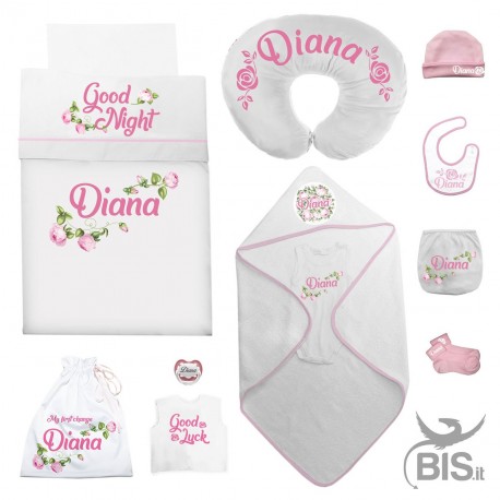 Kit Corredino ESTIVO "Rose" personalizzabile con nome