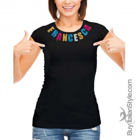 T-shirt Donna LETTERE GLITTER