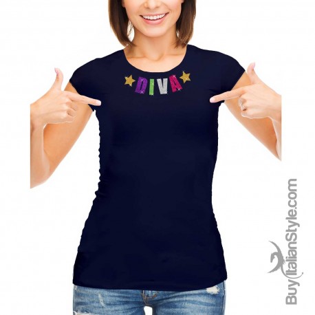 T-shirt Donna LETTERE GLITTER