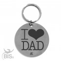 Portachiavi acciaio " I LOVE PAPA' "