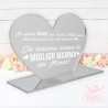 Targhetta a cuore in plexiglass "Miglior mamma del mondo"