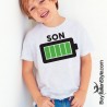 T-shirt bimbo/a "Batteria carica" figlio/a