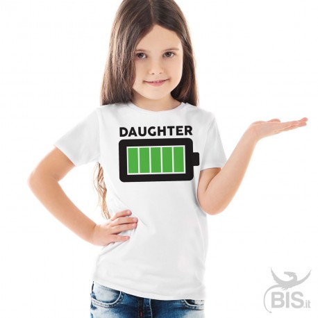 T-shirt bimbo/a "Batteria carica" figlio/a