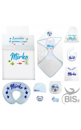 Personalized Summer Layette "Baby Fish" Baby boy gift