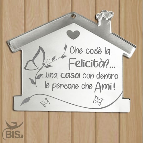 Fuoriporta in plexiglass specchiato personalizzabile "frase e omini"