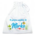 Sacchetto primo cambio personalizzabile con nome KIT PESCIOLINO
