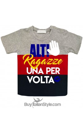 T-shirt bimbo a fasce urban style "Alt ragazze!"