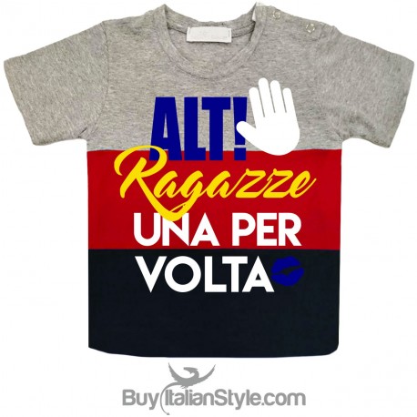 T-shirt bimbo a fasce urban style "Alt ragazze!"