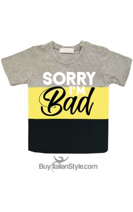 T-shirt bimbo a fasce urban style "I'm bad"