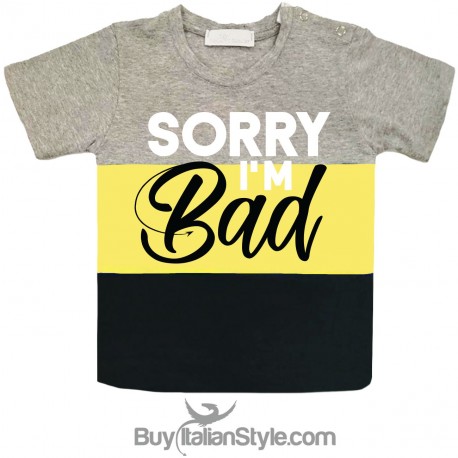 T-shirt bimbo a fasce urban style "I'm bad"