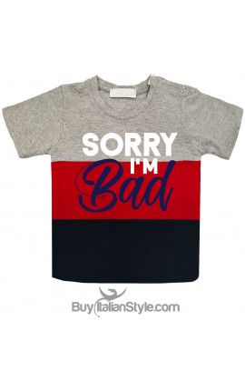 T-shirt bimbo a fasce urban style "I'm bad"