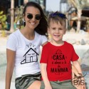 T-shirt bimbo coordinato  "CASA è dove c'è la MAMMA"